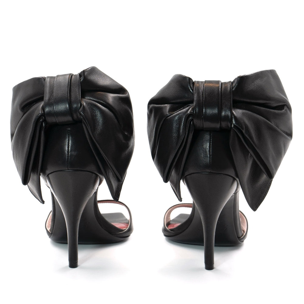 Roger Vivier Viv' Choc Back Bow Sandals in Black Leather - Gemaee  UAE