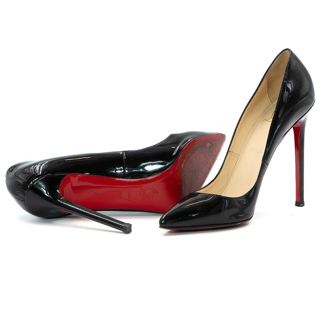 Christian Louboutin Black Patent Leather Pigalle Pumps - Gemaee  UAE