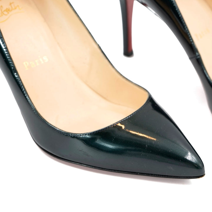 Christian Louboutin Green Patent Leather Pumps - Gemaee  UAE