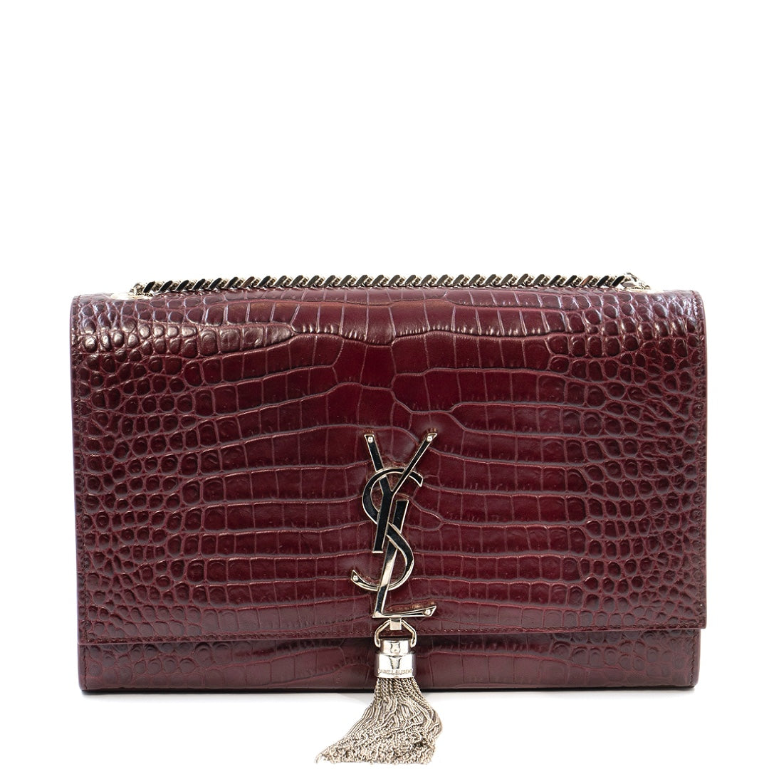 Saint Laurent Crocodile Embossed Kate Handbag - Gemaee  UAE