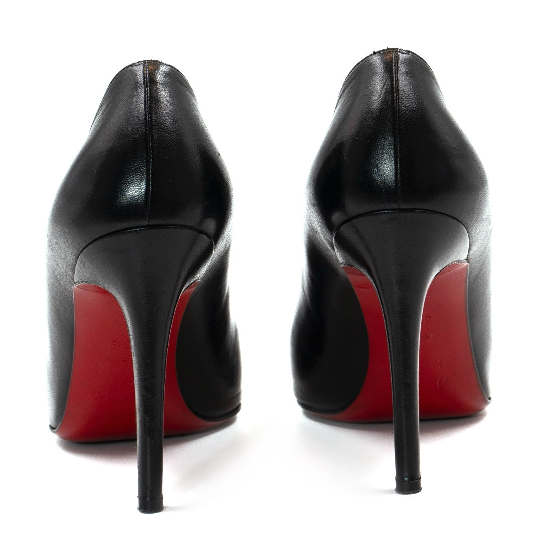 Christian Louboutin Black Leather Pumps - Gemaee  UAE