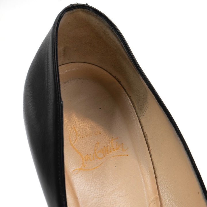 Christian Louboutin Black Leather Pumps - Gemaee  UAE