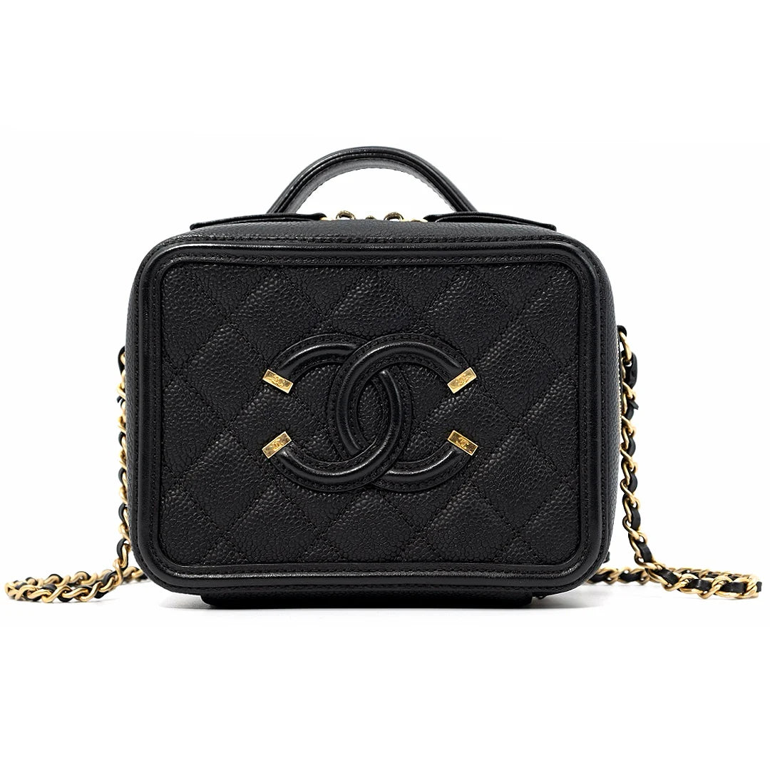 Chanel CC Filigree Vanity Shoulder Bag (Grained Calfskin) small size - Gemaee  UAE