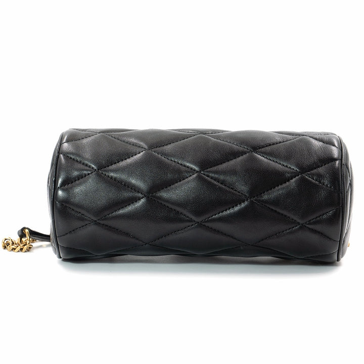 Saint Laurent Sade Mini Tube Bag in Black Lambskin