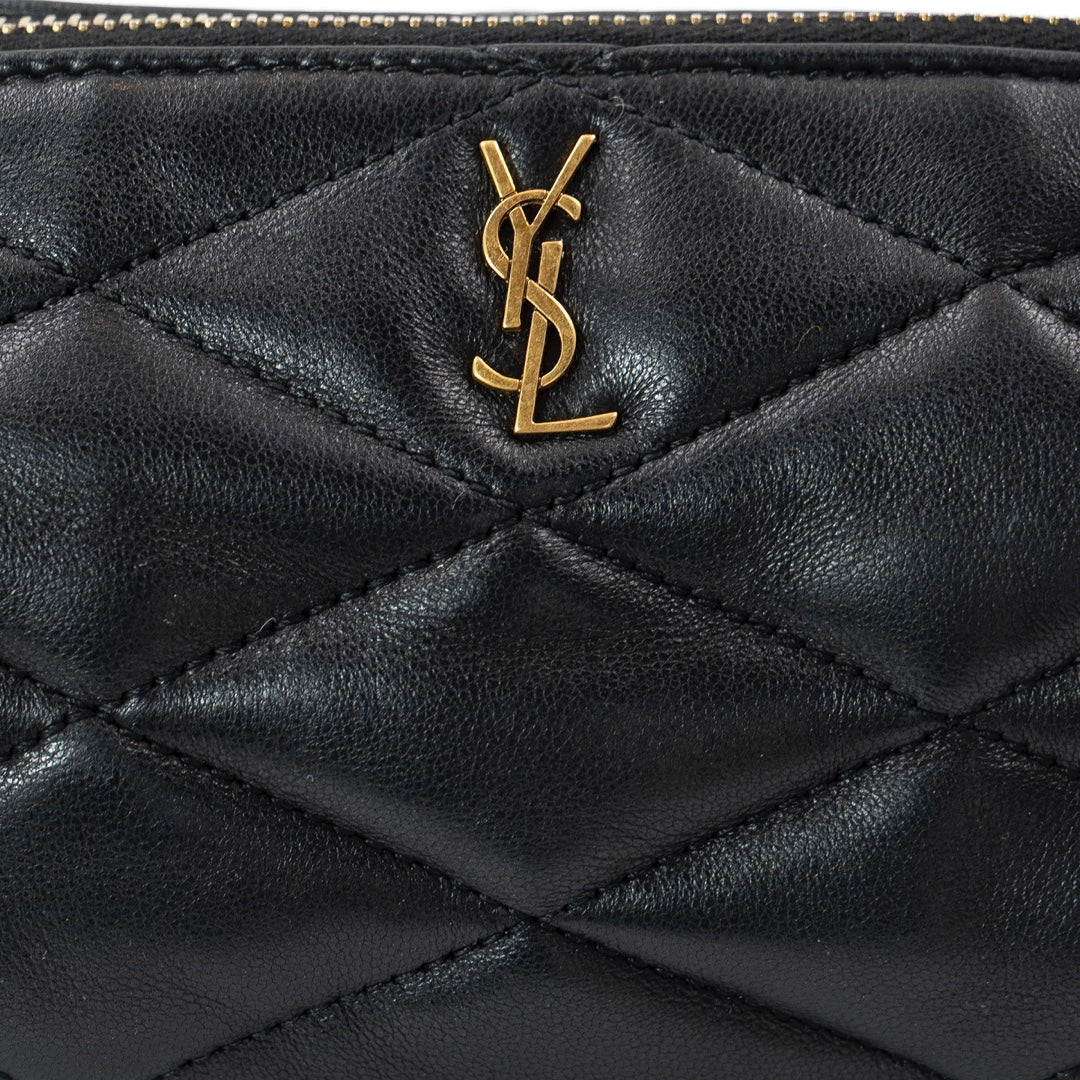 Saint Laurent Sade Mini Tube Bag in Black Lambskin