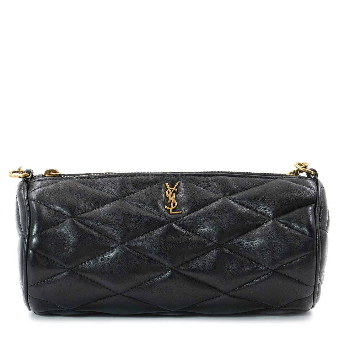 Saint Laurent Sade Mini Tube Bag in Black Lambskin