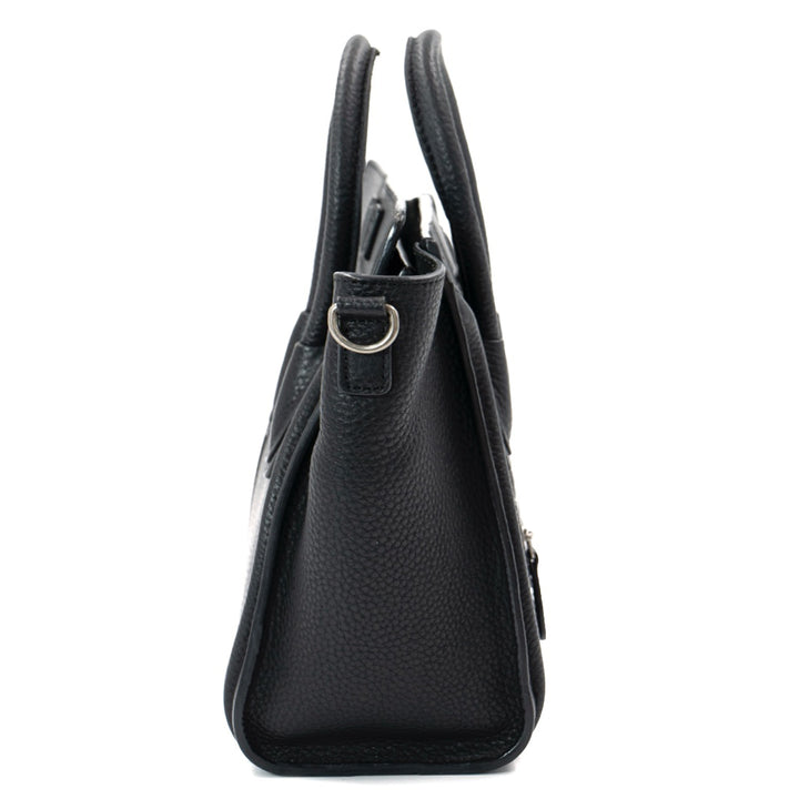 Celine Nano Black Drummed Calfskin Leather Luggage Bag