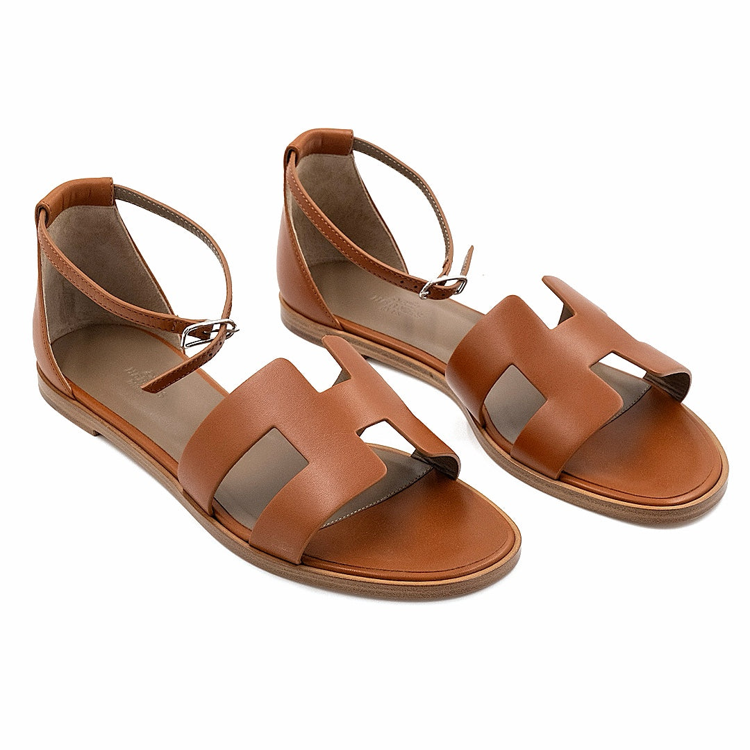 Hermès Santorini Calfskin Leather sandal Gemaee UAE