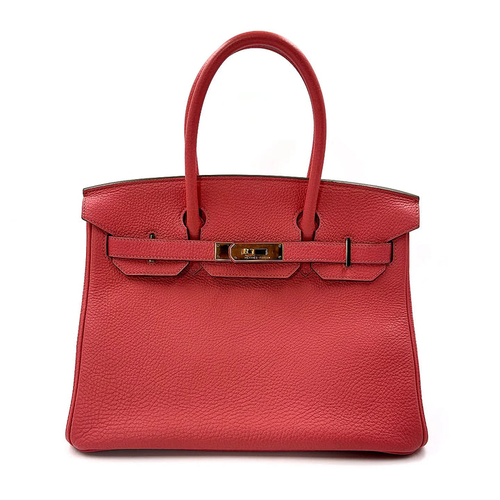 Hermès Birkin 30 Togo Leather Handbag in Rouge Pivoine - Gemaee  UAE