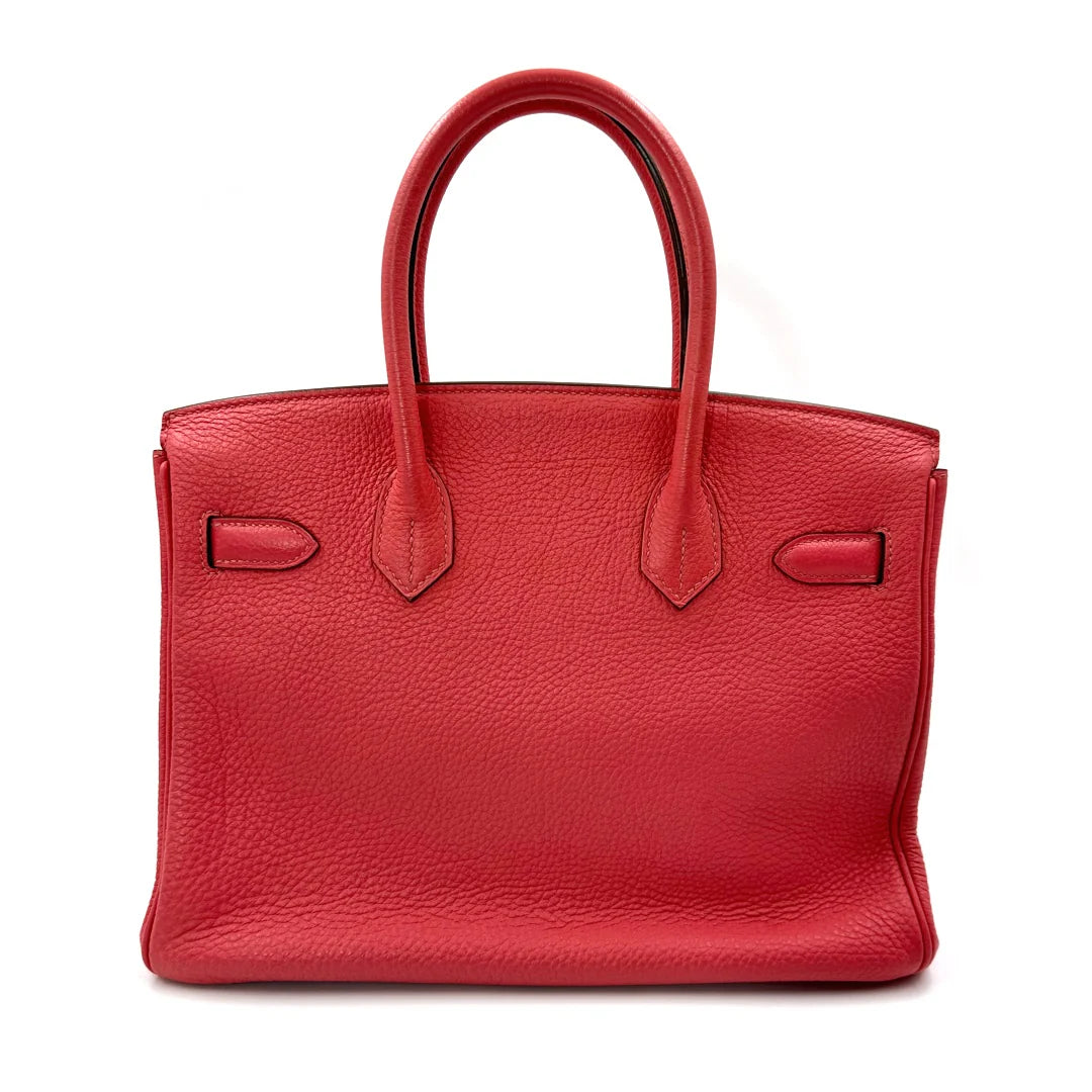 Hermès Birkin 30 Togo Leather Handbag in Rouge Pivoine - Gemaee  UAE