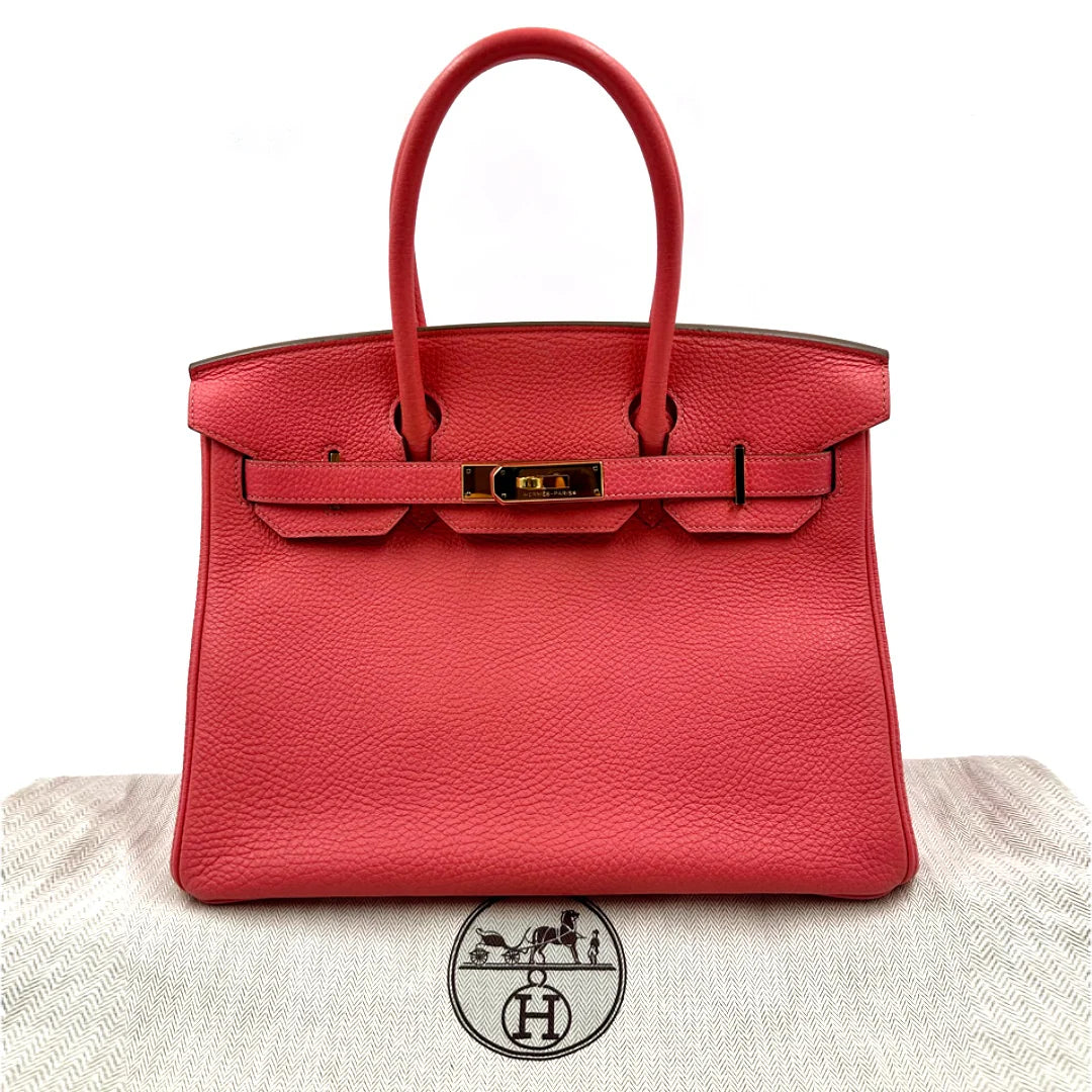 Hermès Birkin 30 Togo Leather Handbag in Rouge Pivoine - Gemaee  UAE