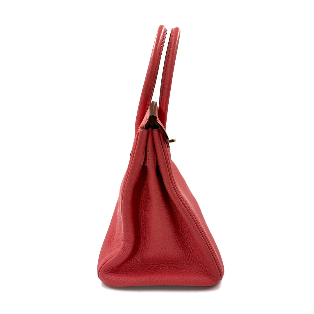 Hermès Birkin 30 Togo Leather Handbag in Rouge Pivoine - Gemaee  UAE