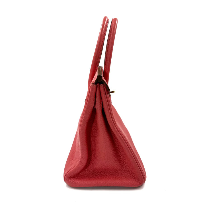 Hermès Birkin 30 Togo Leather Handbag in Rouge Pivoine - Gemaee  UAE
