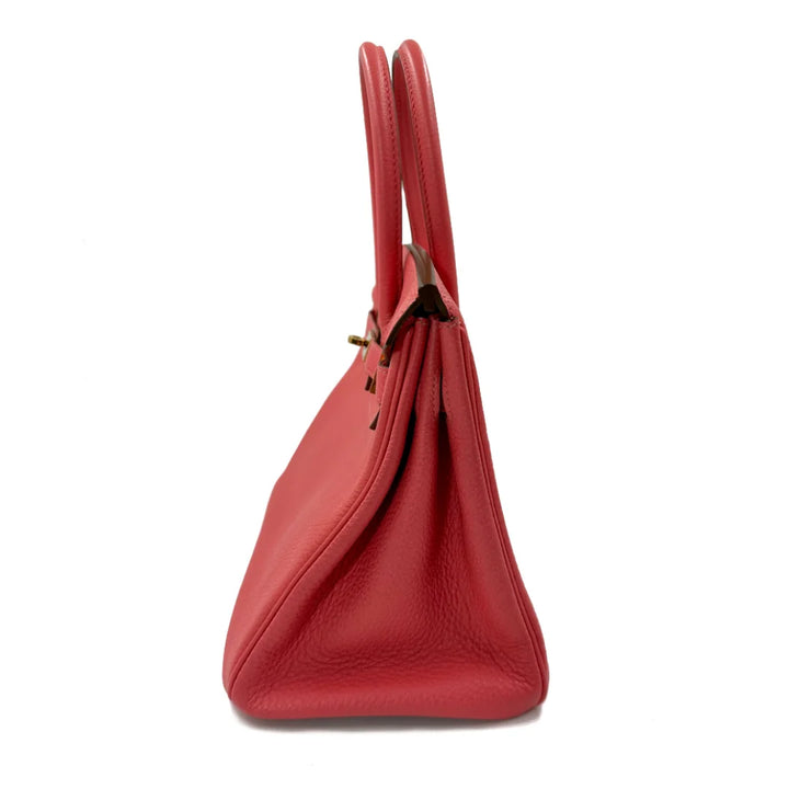 Hermès Birkin 30 Togo Leather Handbag in Rouge Pivoine - Gemaee  UAE
