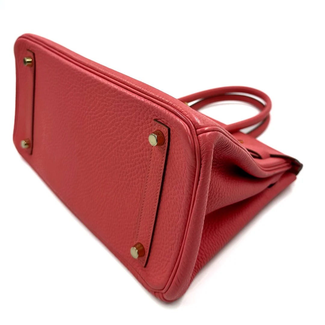 Hermès Birkin 30 Togo Leather Handbag in Rouge Pivoine - Gemaee  UAE