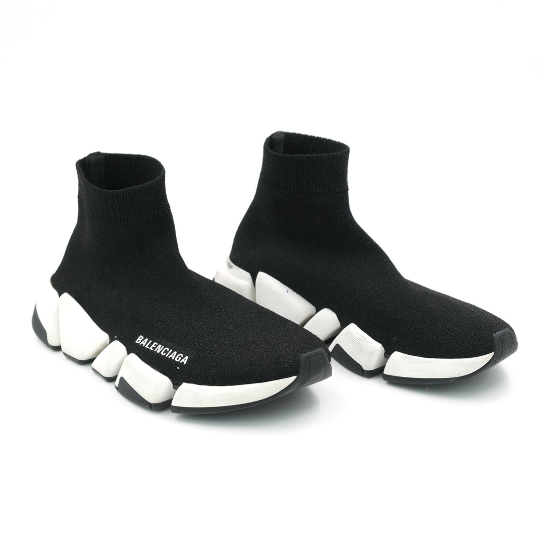 Balenciaga Black Knit Fabric Speed Trainer High Top Sneakers - Gemaee  UAE