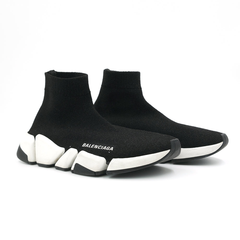 Balenciaga Black Knit Fabric Speed Trainer High Top Sneakers - Gemaee  UAE