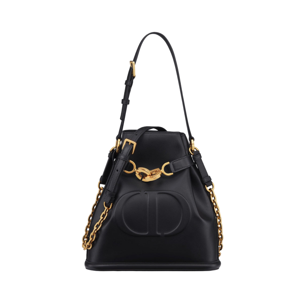 Christian Dior Black Calfskin Leather Medium C’est Dior Bucket Bag - Gemaee  UAE