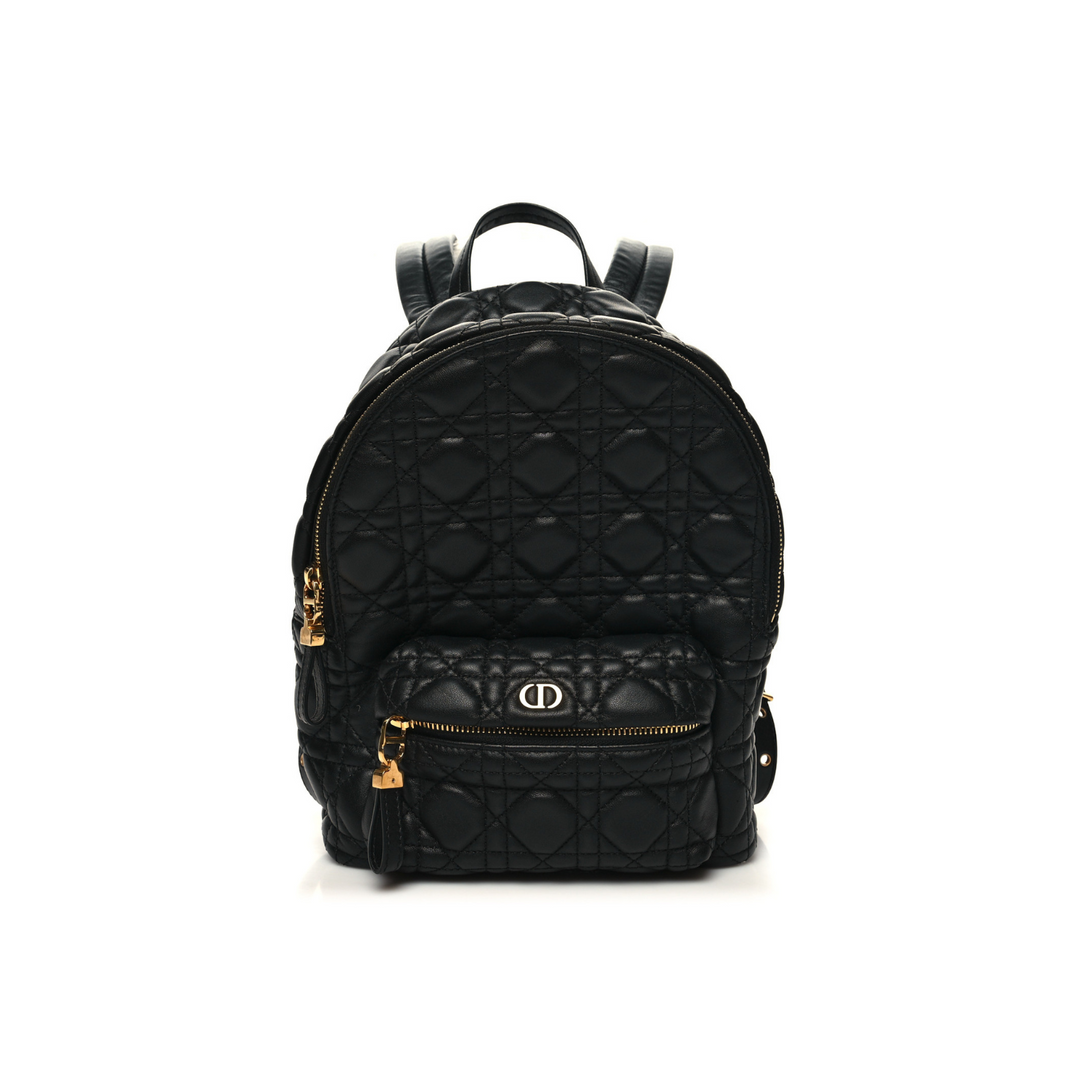 Christian Dior Lambskin Cannage Backpack Black Bag - Gemaee  UAE
