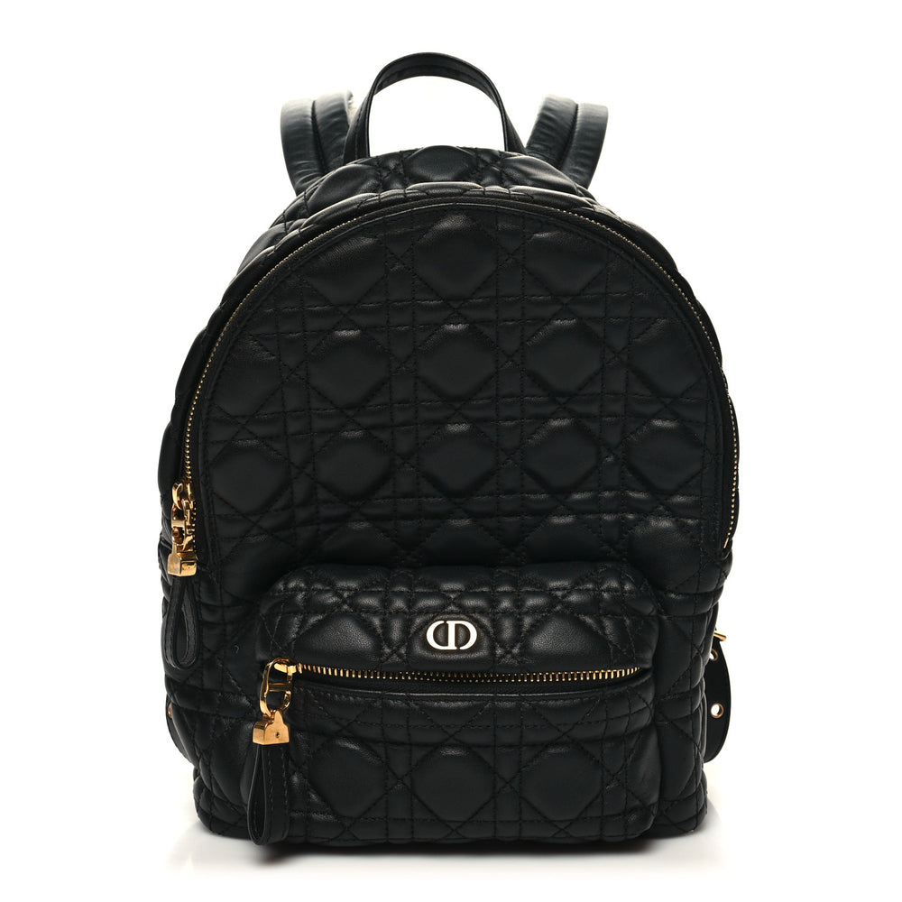 Christian Dior Lambskin Cannage Backpack Black Bag - Gemaee  UAE