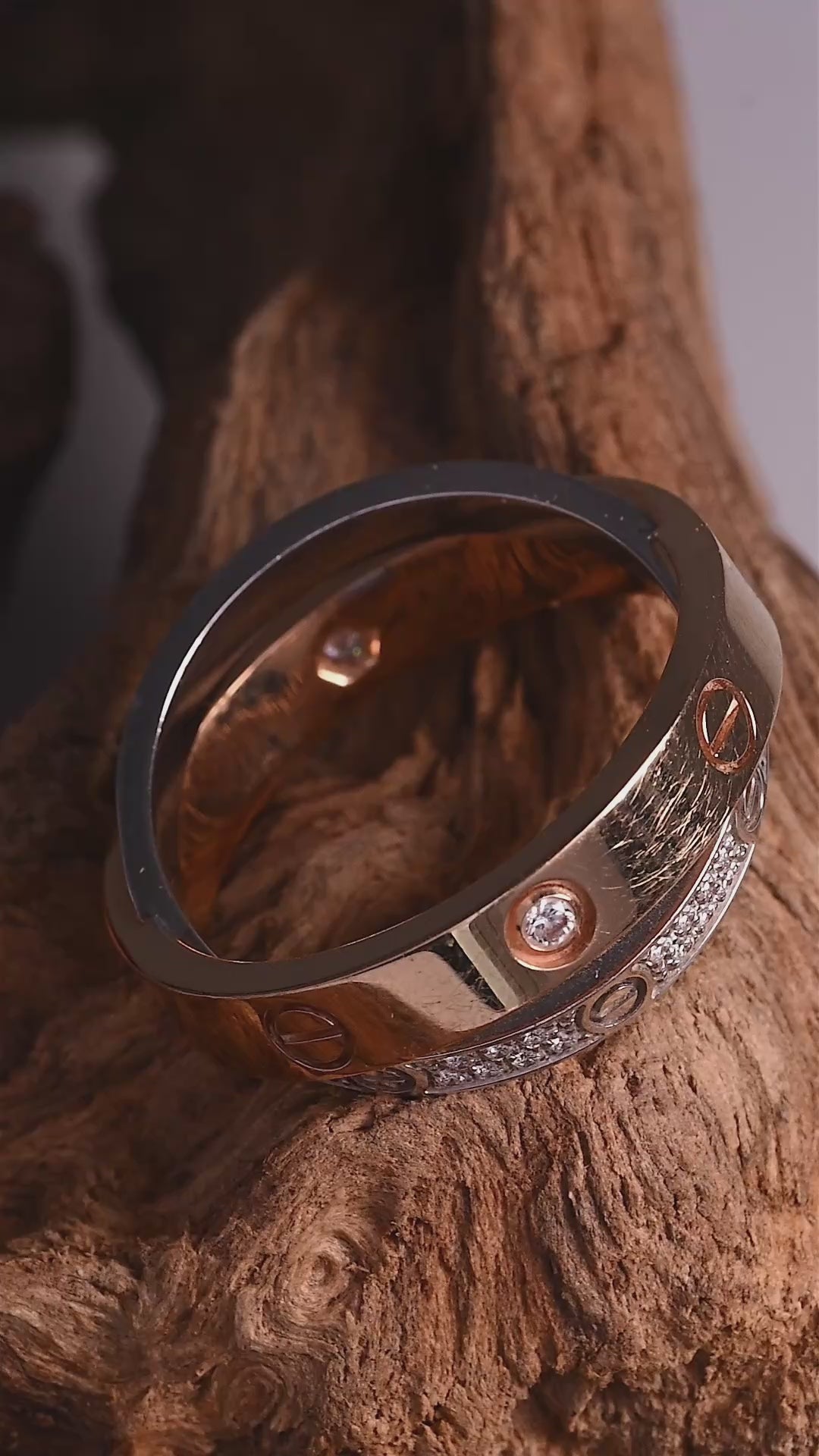 Cartier LOVE Diamond Gold Double Band Ring