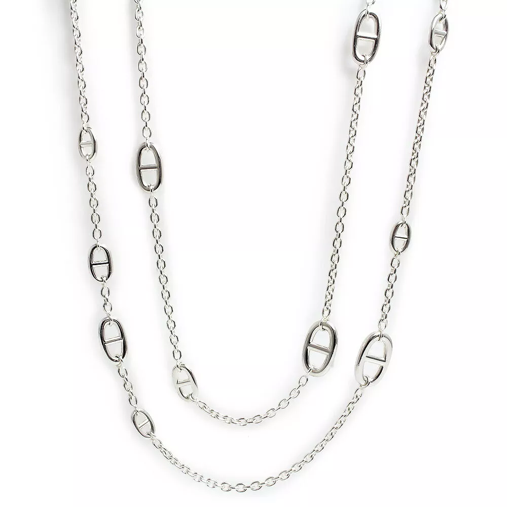 Hermès Farandole Long Necklace 120 in Sterling Silver - Gemaee  UAE