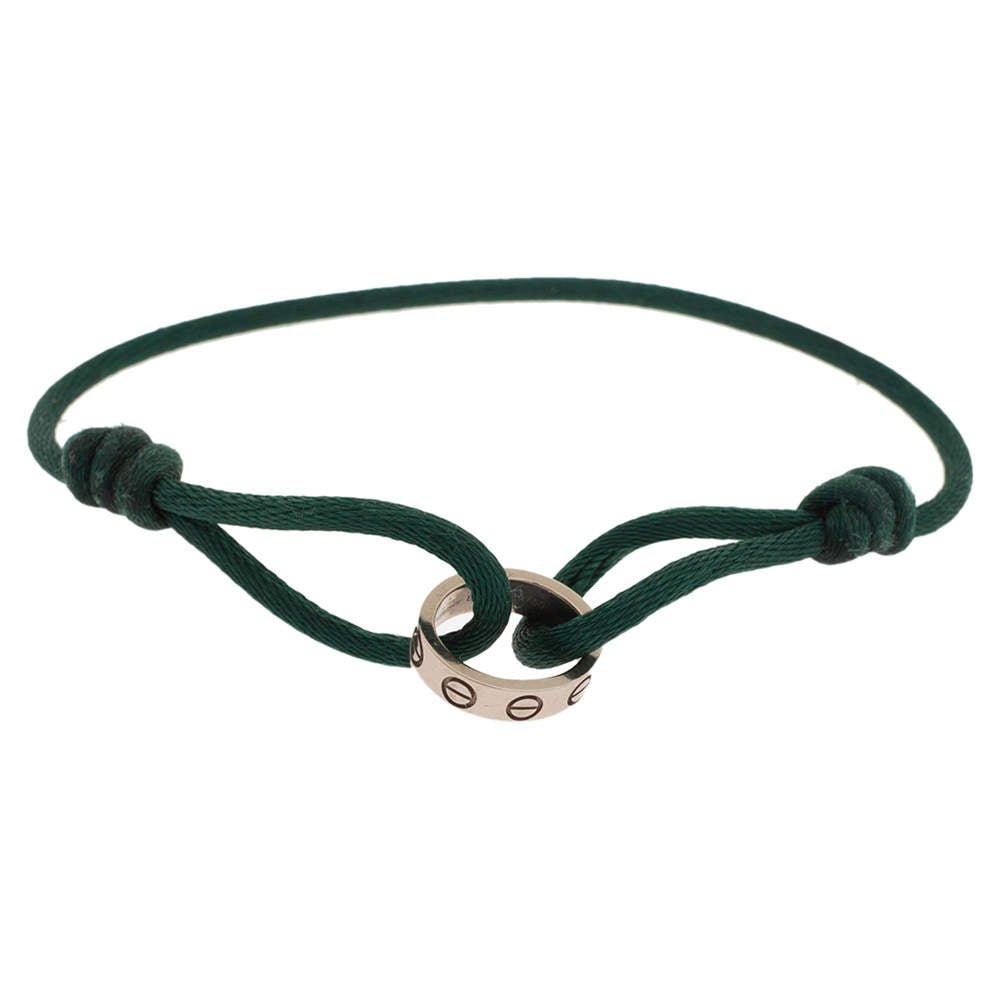 Cartier Love 18K White Gold Adjustable Cord Bracelet - Gemaee UAE