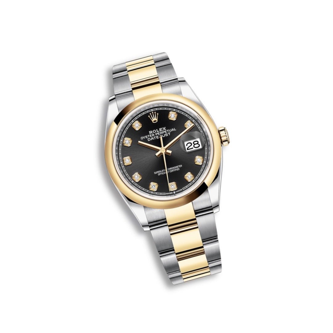 Rolex Datejust in stainless steel and yellow gold, pre-owned, available at Gemaee