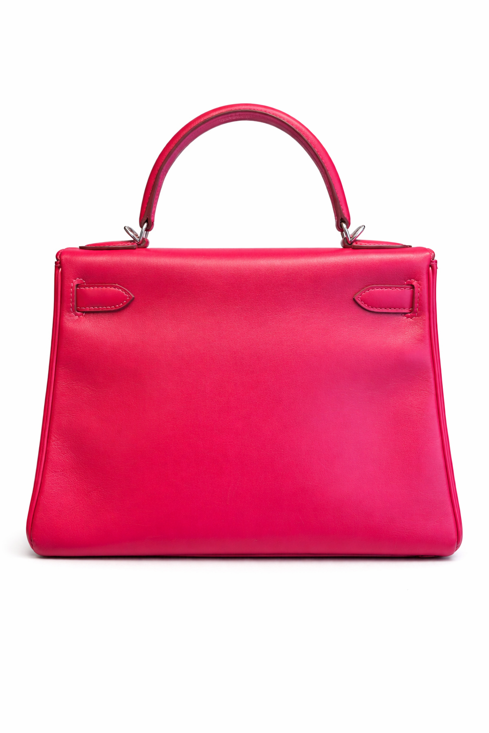 Hermès Kelly 28 Bag in Red Box Leather with Palladium Hardware and Pink Interior - Gemaee  UAE