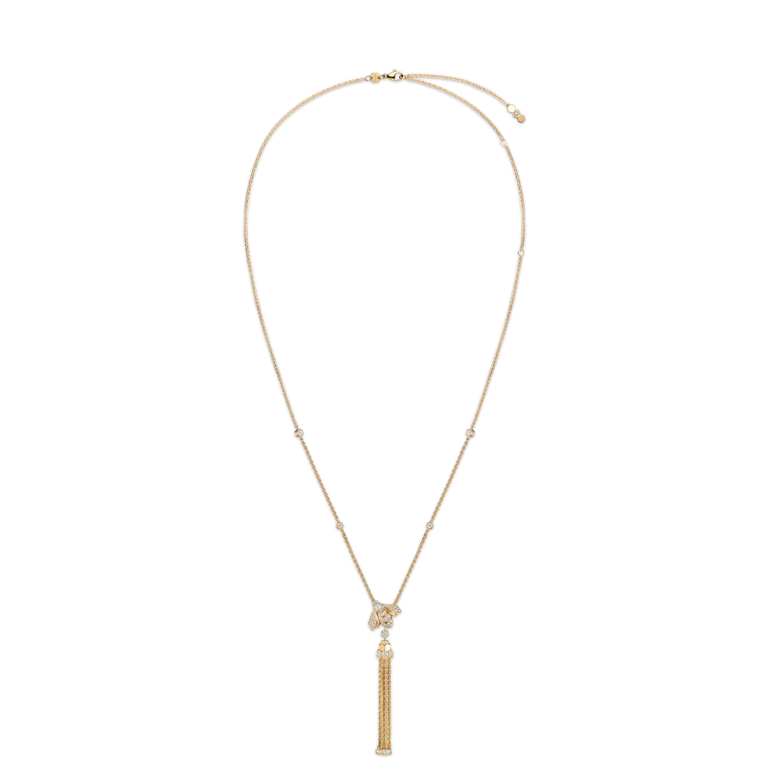 Chaumet Bee de Chaumet Pompon Pendant Necklace in Yellow Gold with Hexagonal-Cut and Brilliant-Cut Diamonds