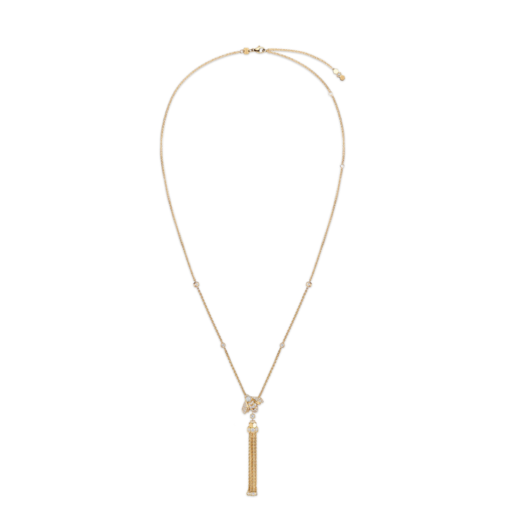 Chaumet Bee de Chaumet Pompon Pendant Necklace in Yellow Gold with Hexagonal-Cut and Brilliant-Cut Diamonds