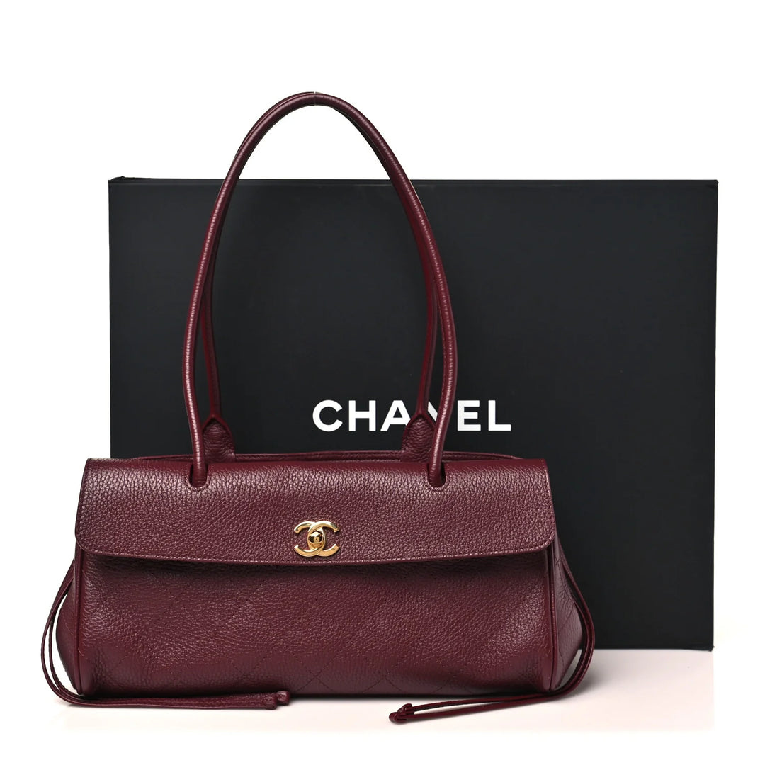 Chanel Point Rouge Petit Shopping Bag in Dark Burgundy
