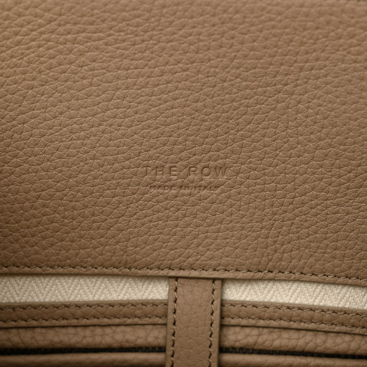 The Row Margaux 12 Matte Grained Calfskin Soft  Dark Taupe Bag