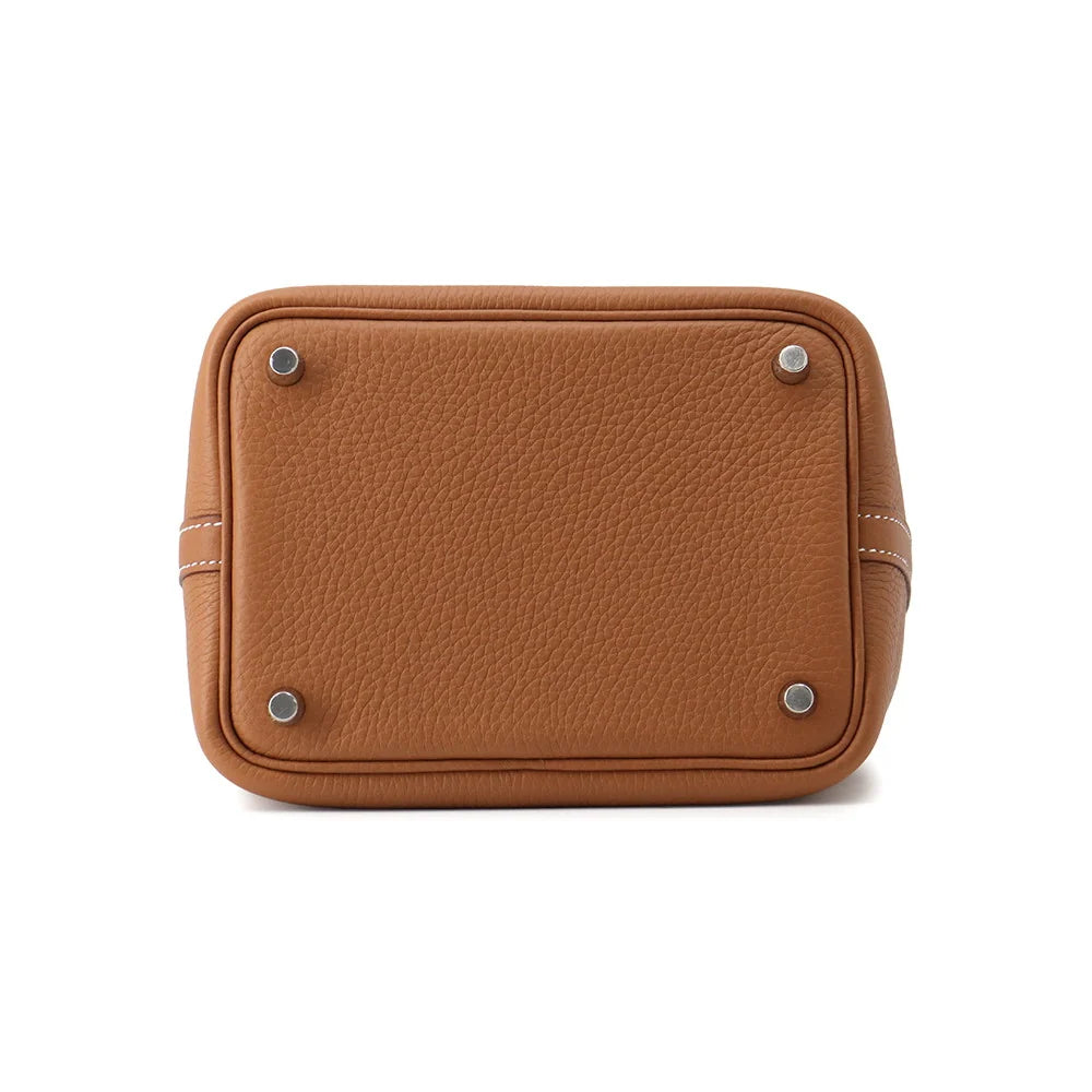 Hermès Picotin Lock 18 in Gold Taurillon Clémence Leather with Palladium Hardware
