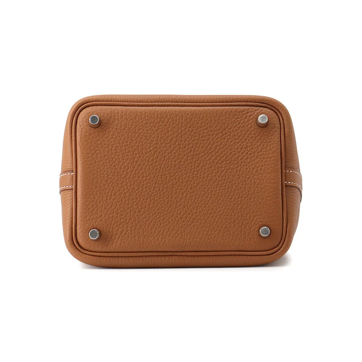Hermès Picotin Lock 18 in Gold Taurillon Clémence Leather with Palladium Hardware