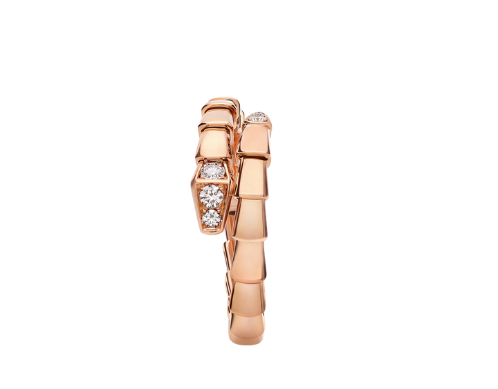 Bulgari Serpenti Viper Ring in 18K Rose Gold with Pavé Diamonds - Gemaee  UAE