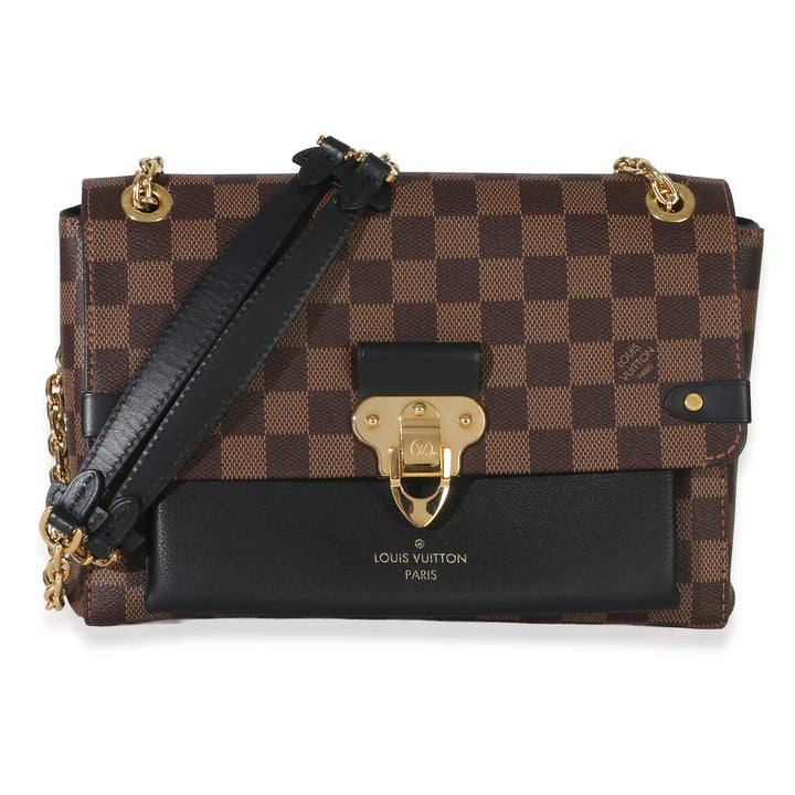 Louis Vuitton Vavin PM Shoulder Bag in Damier Ebene Canvas with Gold Tone Hardware