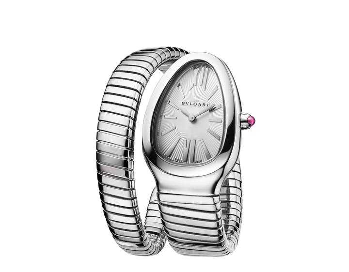 Bulgari Serpenti Tubogas 35 mm Watch in Stainless Steel with Silver Dial - Gemaee  UAE