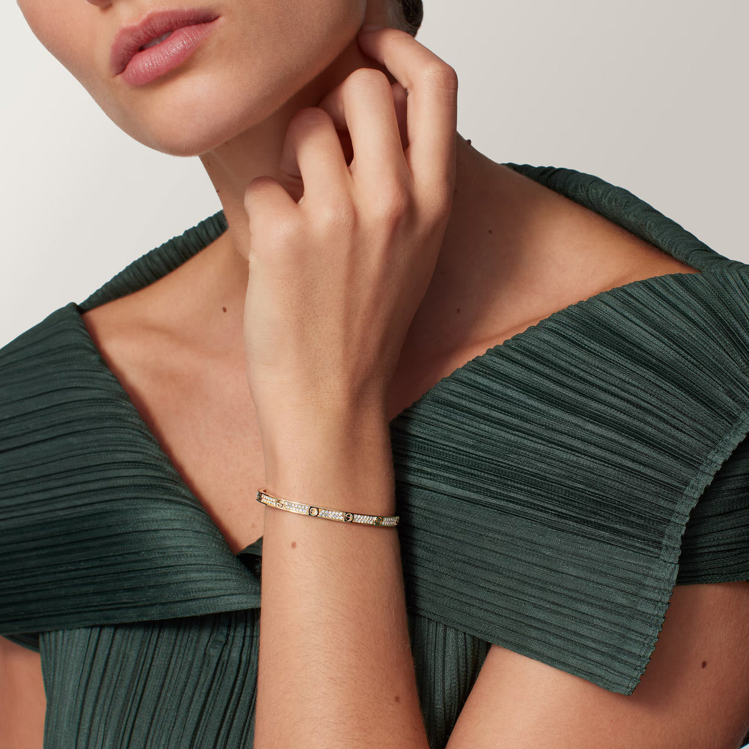 Cartier Love Bracelet Small Model Pavé in 18K Yellow Gold with Diamonds - Gemaee  UAE