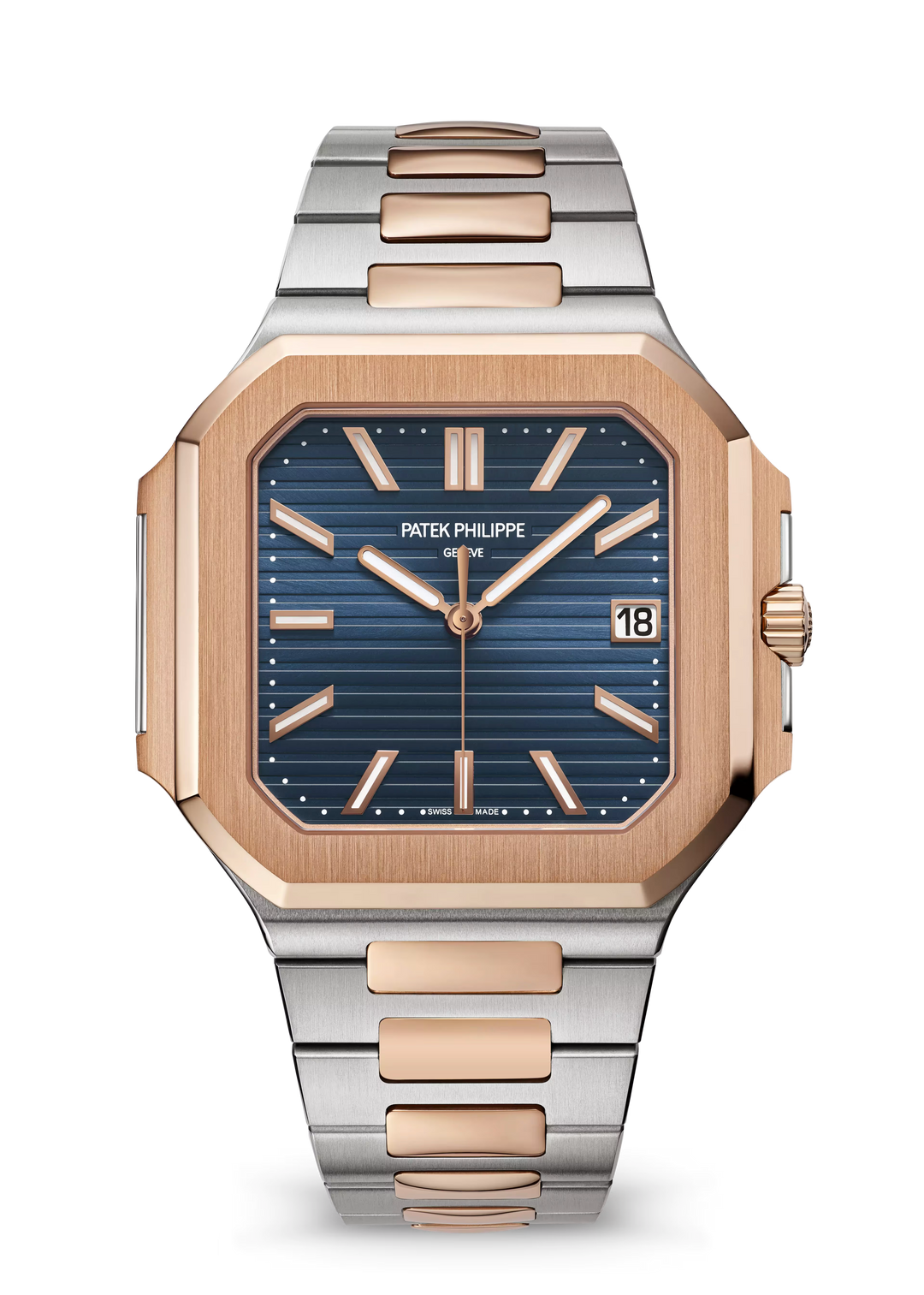 Patek Philippe Cubitus 5821/1AR 45 mm Self‑Winding Watch in Steel and Rose Gold with Blue Dial - Gemaee  UAE