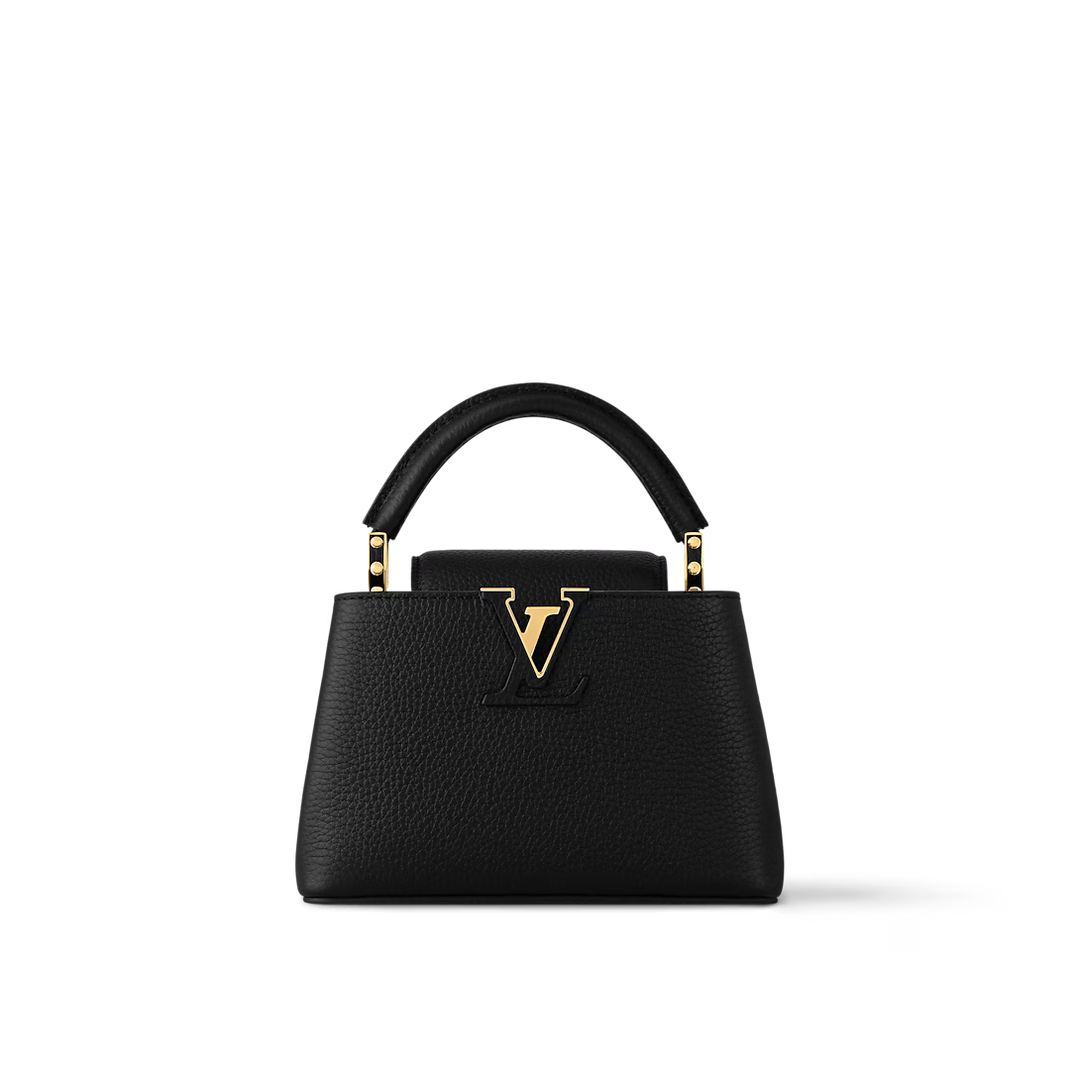 Louis Vuitton Black Leather Capucines Mini Bag - Gemaee  UAE