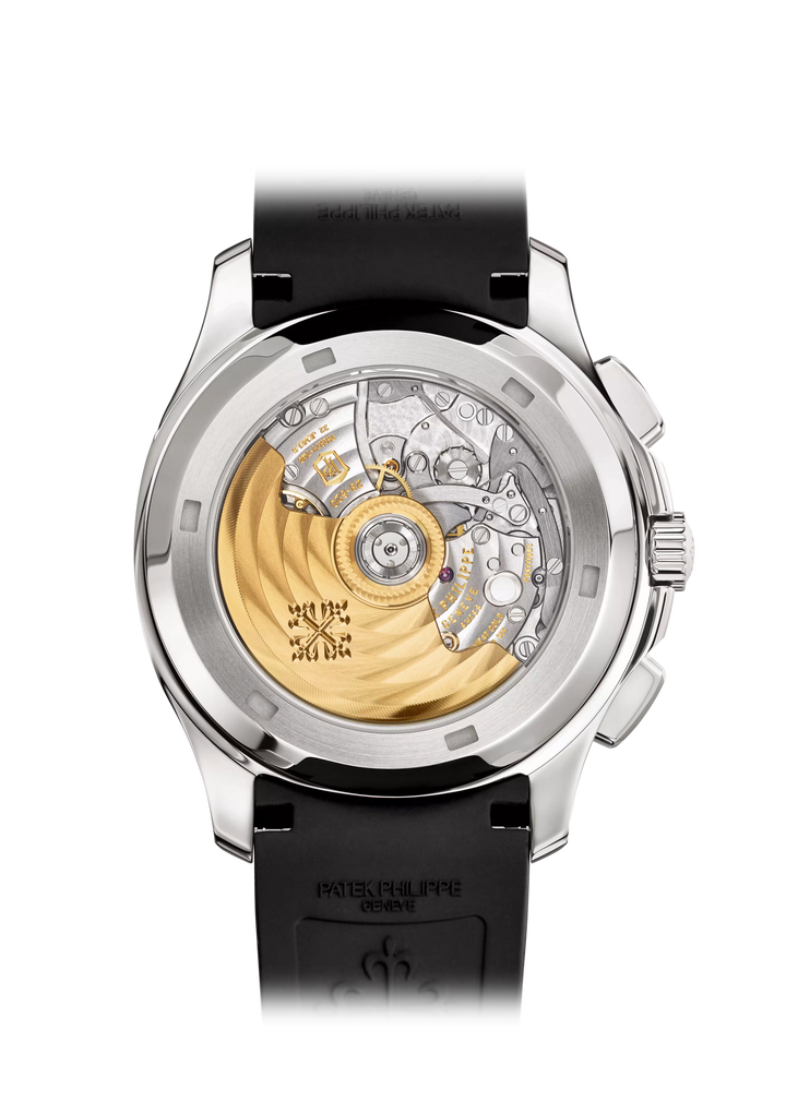 Patek Philippe Aquanaut Chronograph 42.2 mm Watch in Stainless Steel with Sunburst Charcoal Gray Embossed Dial and Black Composite Strap - Gemaee  UAE