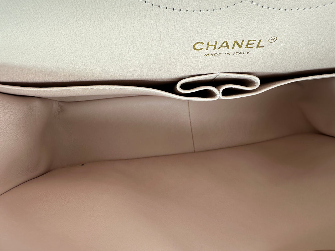 Chanel Lambskin Quilted Jumbo Double Flap Light Pink Bag