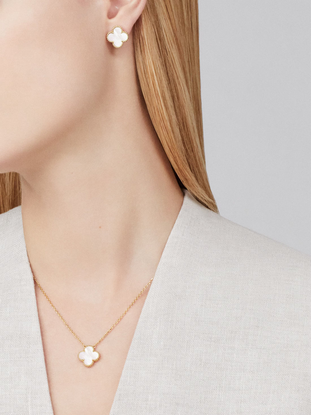 Van Cleef & Arpels Vintage Alhambra Earrings in 18K Yellow Gold with Mother-of-Pearl