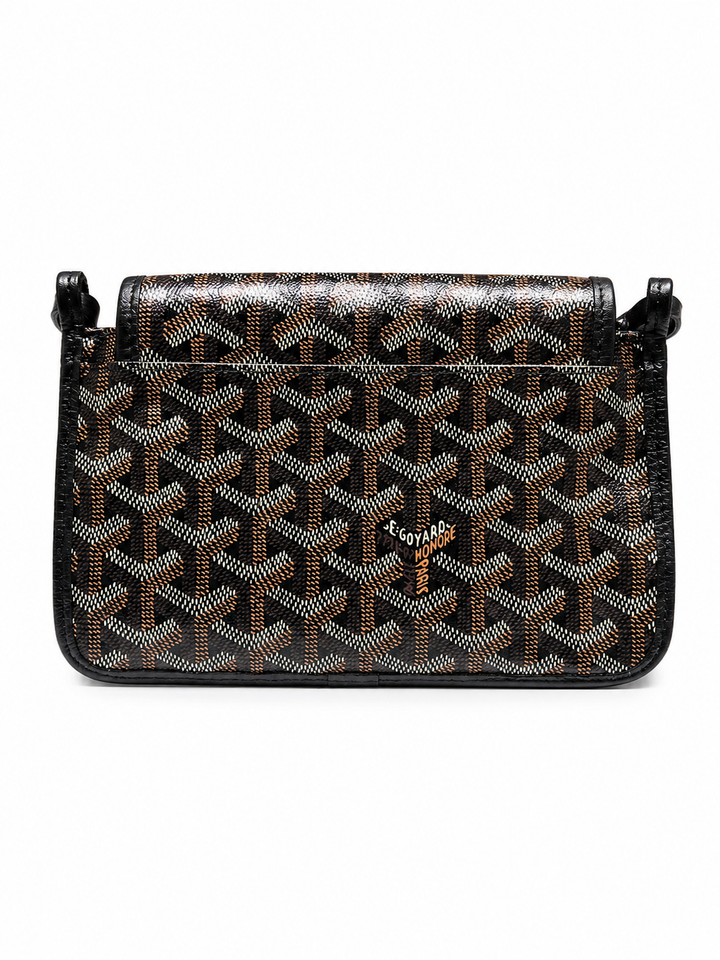 Goyard Plumet Crossbody Wallet in Black Goyardine Canvas with Custom Hand-Painted Deer Artwork