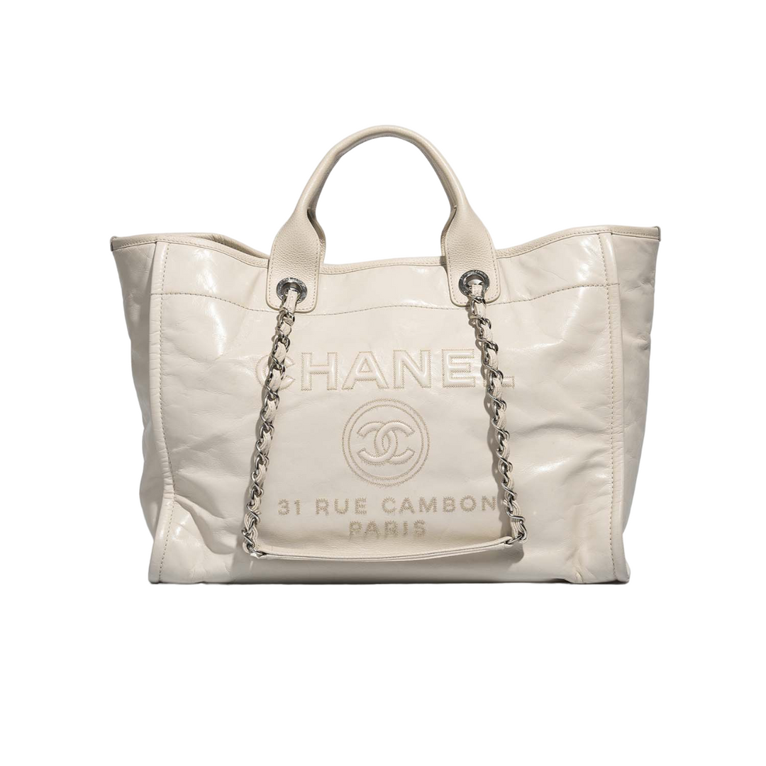 Chanel Deauville Calf White Bag Gemaee UAE - Main Image