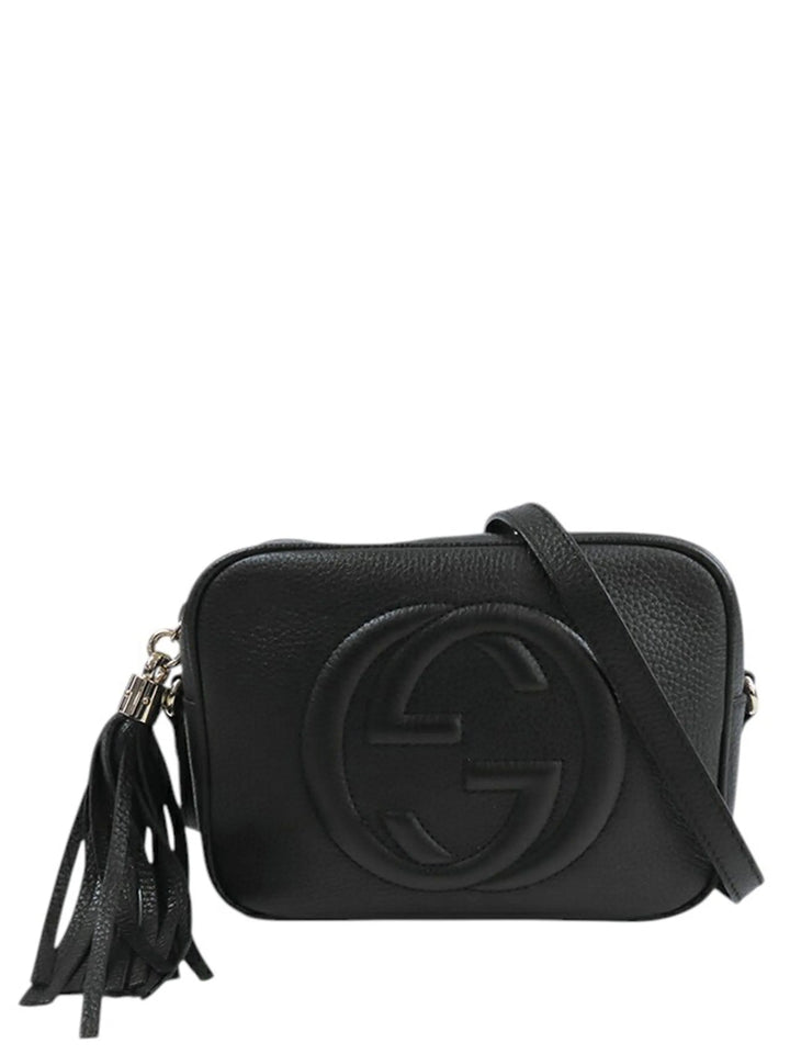 GUCCI Soho Leather Disco Bag Black Crossbody Camera Bag with Tassel - Gemaee  UAE