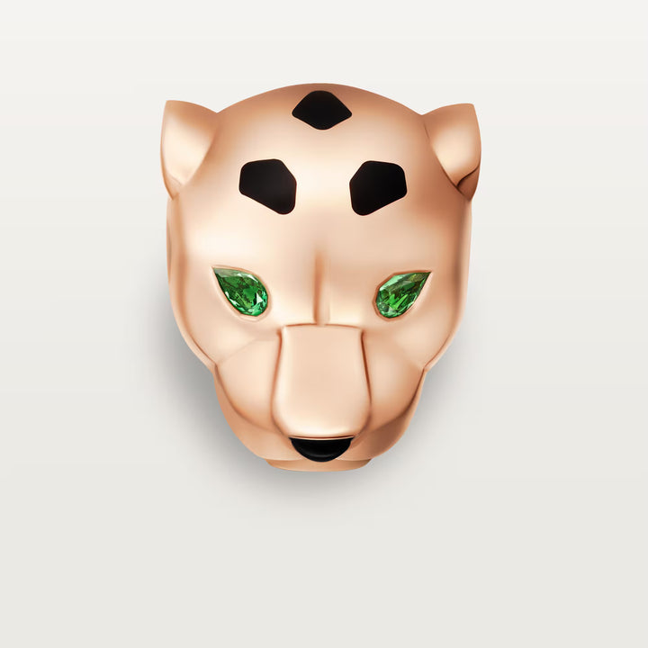 Cartier Panthère de Cartier Stud Earrings in 18K Rose Gold with Black Lacquer, Tsavorite Garnets and Onyx