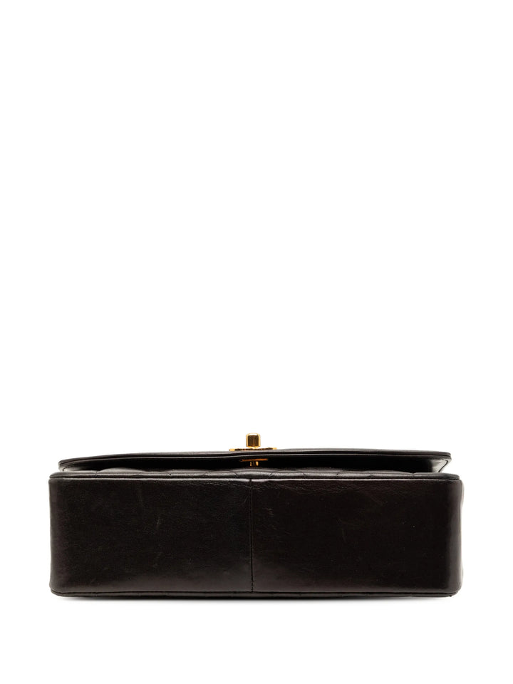 Chanel Vintage Medium Diana Flap Bag in Black Quilted Lambskin Leather with Gold Hardware - Gemaee  UAE