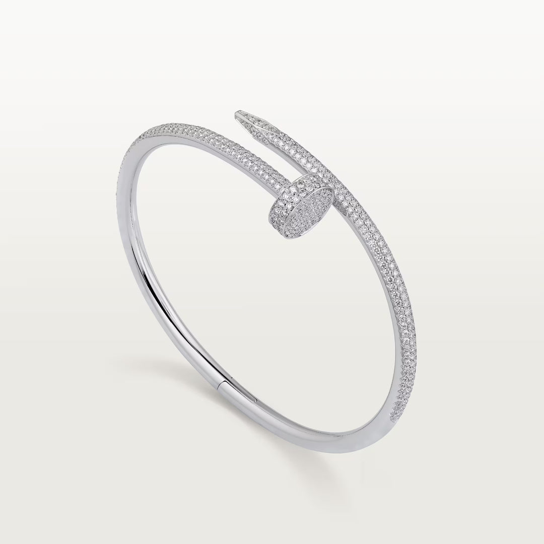 Cartier Juste un Clou Bracelet Classic Model in 18K White Gold with Diamonds